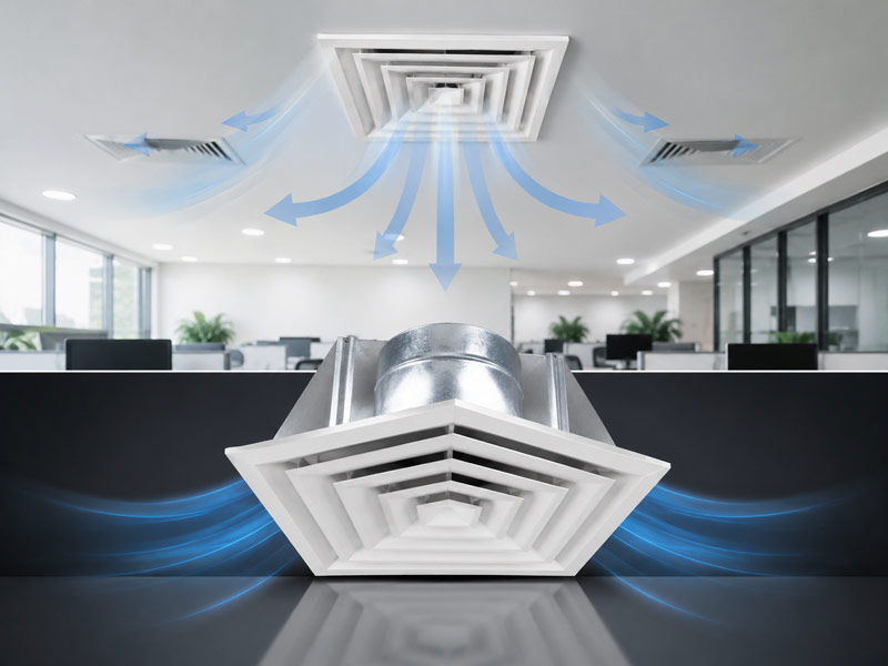 Four Way Square Cone Diffuser