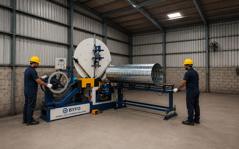 Spiral duct forming machine